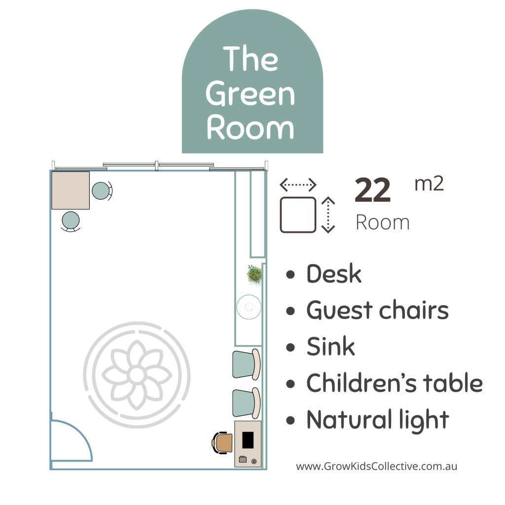 The green room floor plan.